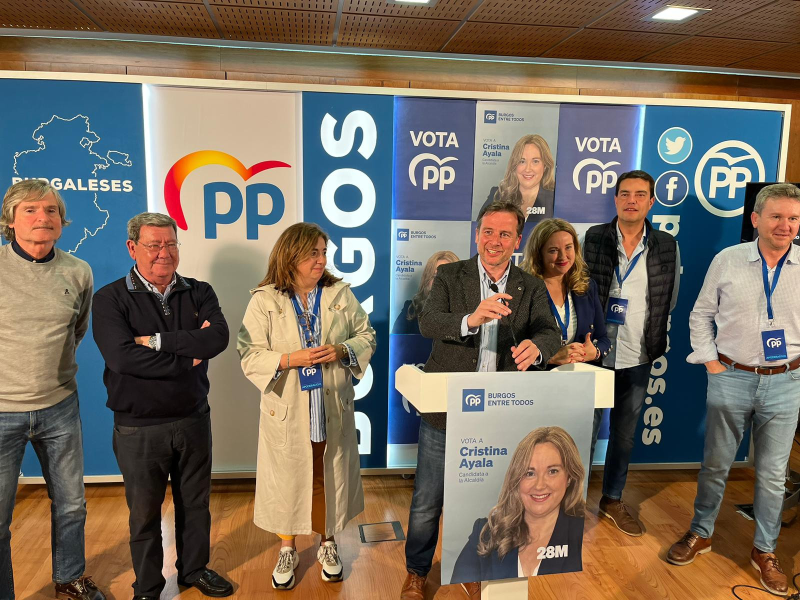 Comparecencia de la dirección provincial del PP de Burgos tras conocerse los resultados electorales