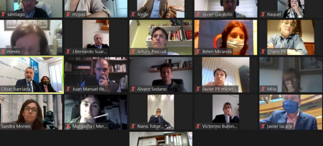 Imagen de algunos de los participantes en el Cafe Virtual organizado por el PP
